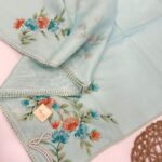 Blush & Bloom (Hand-painted Kota ) - Iris blue
