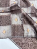 Paarijatham (Jute silk) - Grey - Image 2