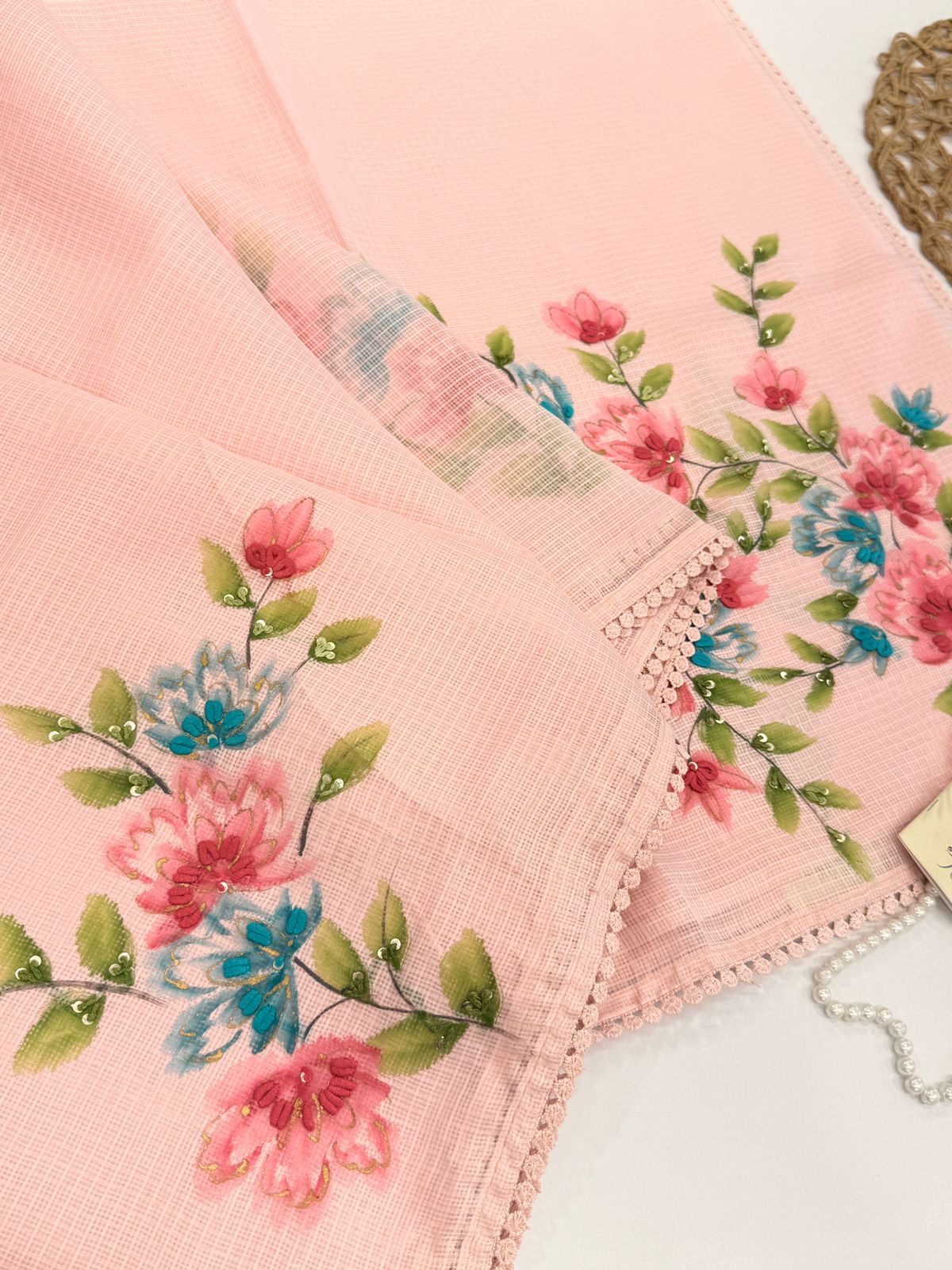 2c86ce8f-2e37-4db0-b6ce-85297deaf147 Blush & Bloom (Hand-painted Kota) - Dahlia pink - Image 1