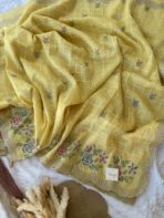 Elam thendral (Crushed georgette) - Lemon yellow