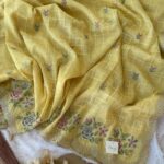 Elam thendral (Crushed georgette) - Lemon yellow