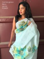 Blush & Bloom (Hand-painted Kota) - Blue - Image 2