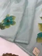 Blush & Bloom (Hand-painted Kota) - Blue - Image 4