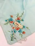 Blush & Bloom (Hand-painted Kota ) - Iris blue - Image 3