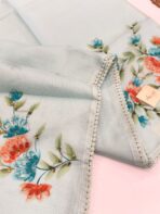 Blush & Bloom (Hand-painted Kota ) - Iris blue - Image 2