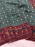 Monica (Katha embroidered Chanderi) - Deep teal