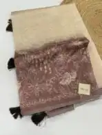 Navya (Flamingos on silk) - Chocolate