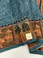 Monica (Katha embroidered Chanderi) - Blue - Image 2