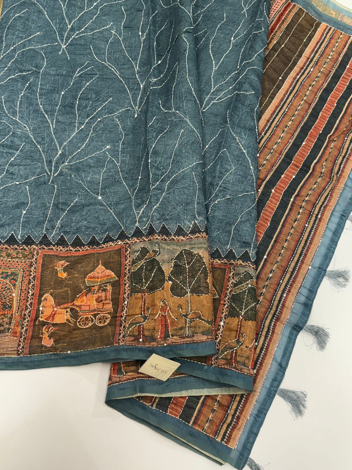 IMG-20251006-WA0014 Monica (Katha embroidered Chanderi) - Blue - Image 1