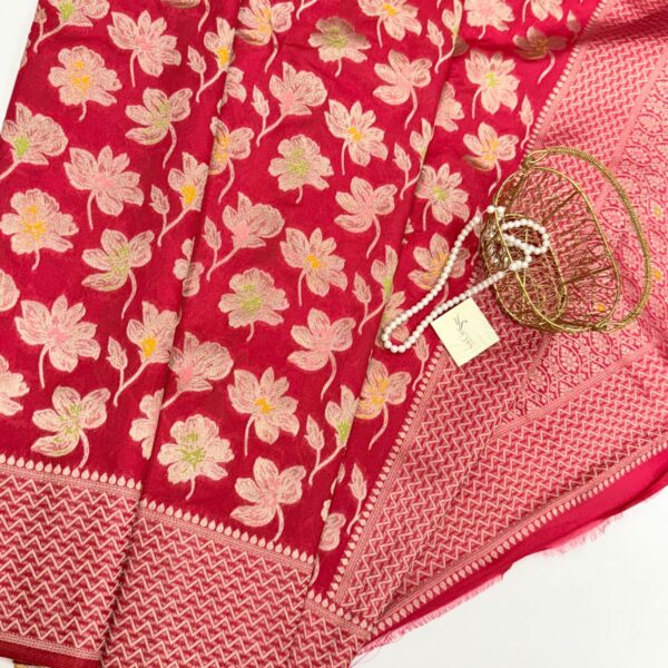Mridhula (Banarasi semi silk) -  Hot pink