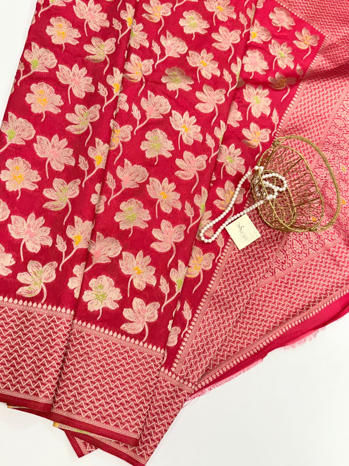 IMG-20251012-WA0019 Mridhula (Banarasi semi silk) - Hot pink - Image 1