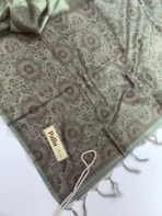 Paarijatham (Jute silk) - Rexona green - Image 3