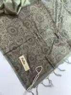 Paarijatham (Jute silk) - Rexona green - Image 3