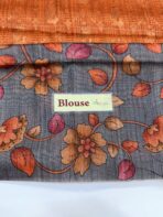 Seetha (Tussar silk) - Orange - Image 4