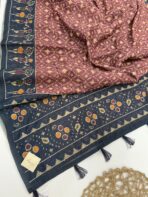 Monica (Katha embroidered Chanderi) - Dusty rose - Image 2