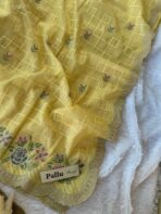 Elam thendral (Crushed georgette) - Lemon yellow - Image 3