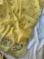 Elam thendral (Crushed georgette) - Lemon yellow - Image 3