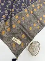 Madhuri (Banarasi silk) - Muted Mauve - Image 3