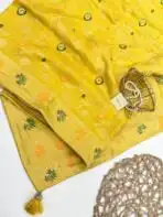 Madhuri (Banarasi silk) - Lime Yellow