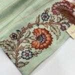 Varna Jaalam (Appliquéd Tussar) - Sage green