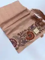 Varna Jaalam (Appliquéd Tussar) - Nude beige