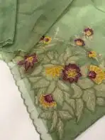 Merlin (Pure designer Organza) - Pistachio Green - Image 2