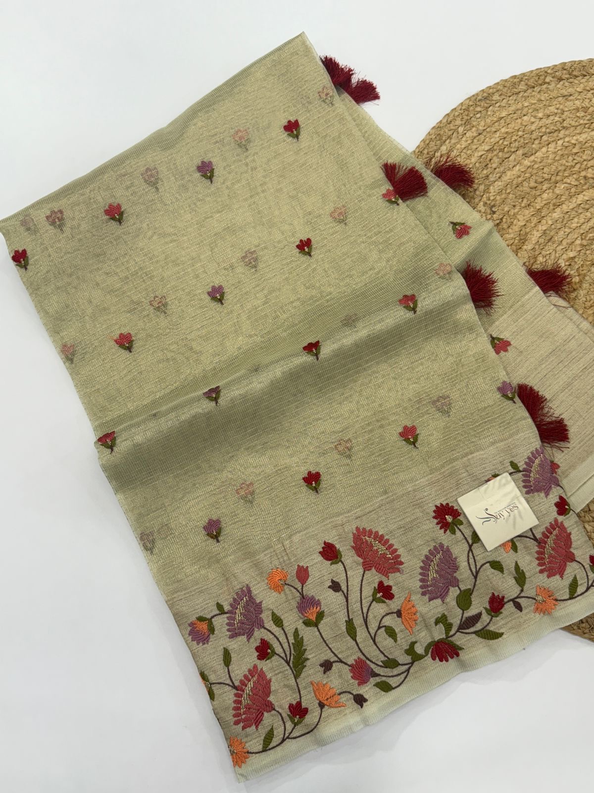 85f4a8c0-6d5c-4d04-bd03-ca713bc4197e Ayla (Kora tissue silk) - Tea green - Image 1