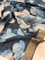 Amber light (Raw silk) - Navy
