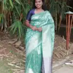 Sithara (Banarasi soft silk) - Turquoise & Navy