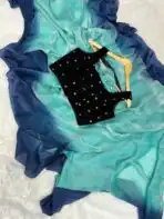 Aura (Dual tone space silk) - Sea blue