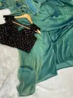 Aura (Dual tone space silk) - Peacock green - Image 3