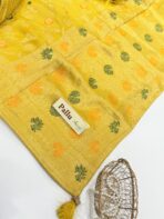 Madhuri (Banarasi silk) - Lime Yellow - Image 3