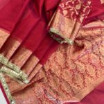 Antara (Banarasi tissue silk) - Vermillion red