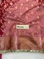 Antara (Banarasi tissue silk) - Vermillion red - Image 5