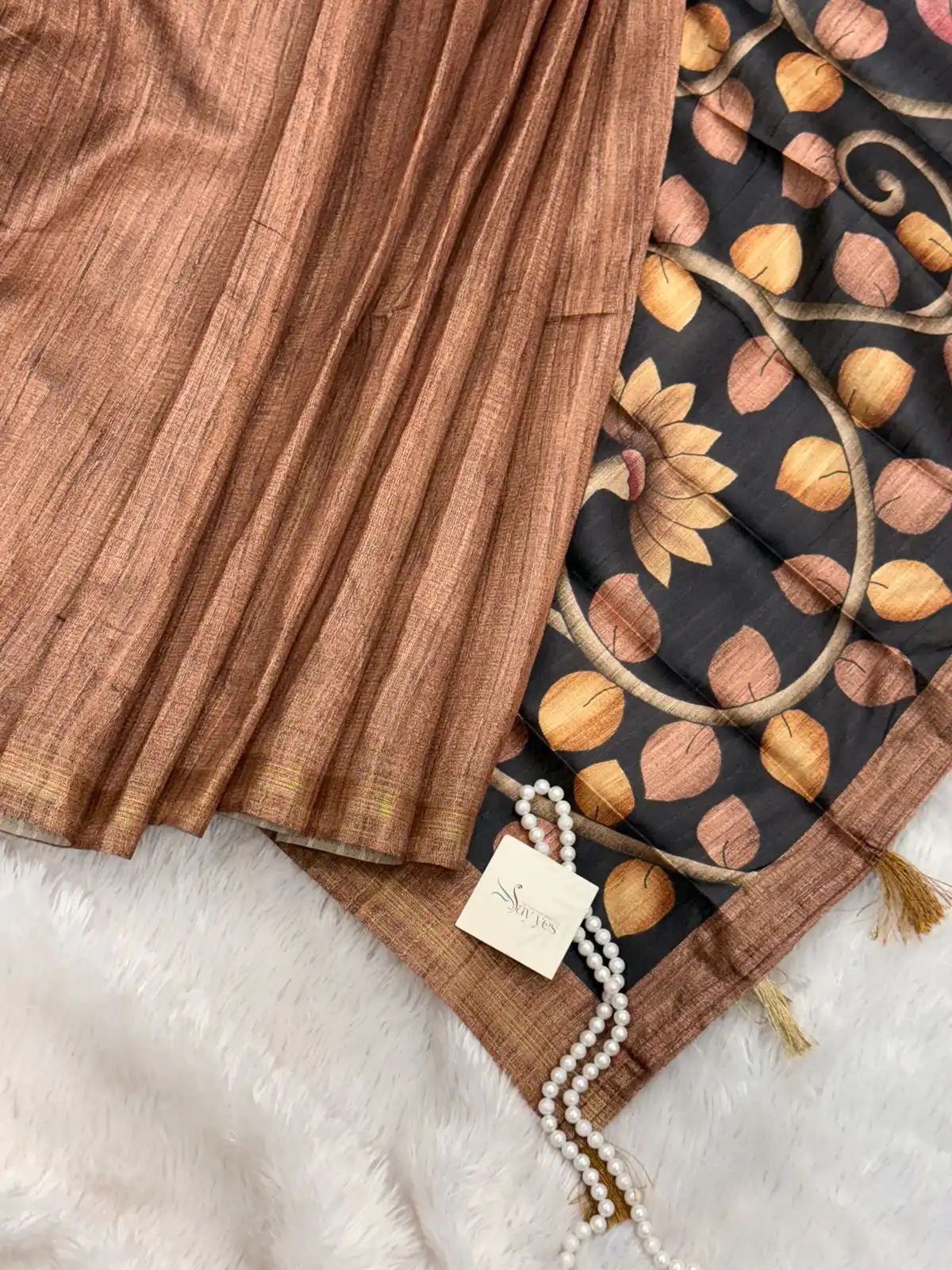 0b83525b-1ba3-40c3-922e-e5cef7146cbd Anvita (Tussar silk) - Bright Tan - Image 1