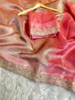 Sukhi (saree) - Peach & Mauve - Image 3