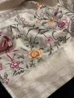 Ambika(Embroidered Banarasi silk) - Soft Gold - Image 2
