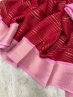 Bhumi (Semi Mysore crepe) - Vermilion red - Image 2