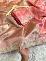 Sukhi (saree) - Peach & Mauve - Image 2