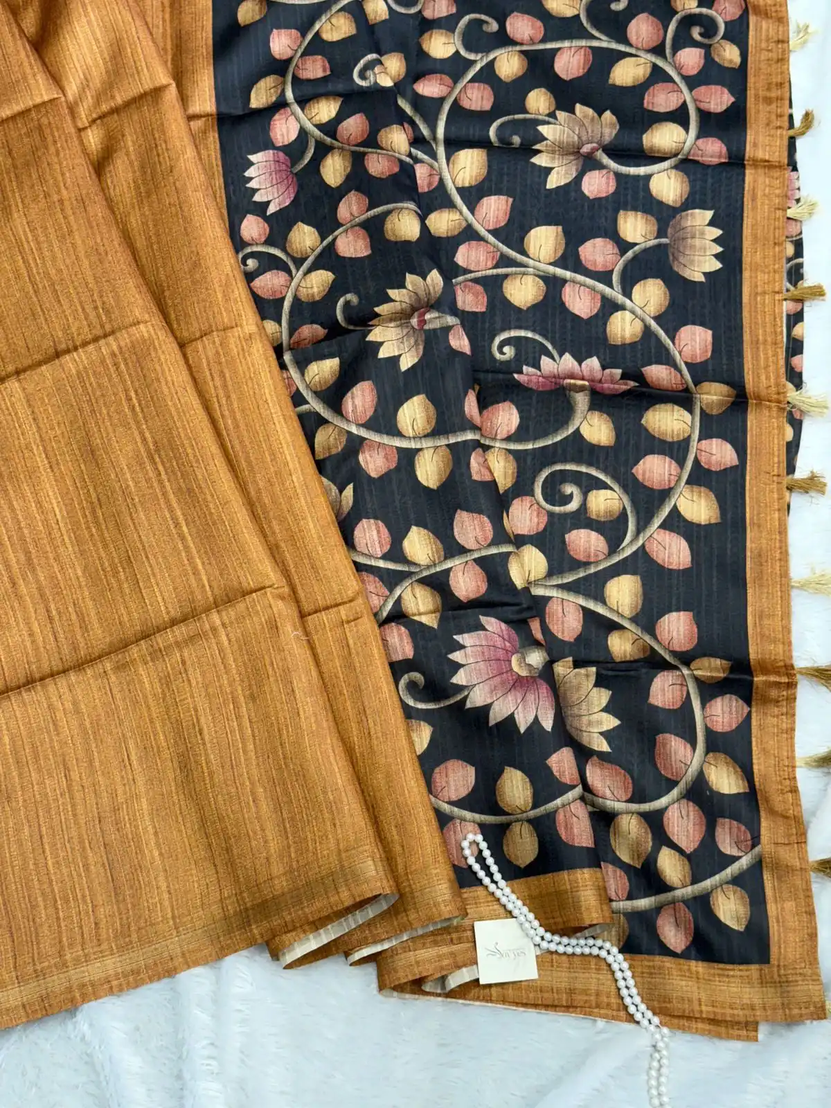 342b41a5-cb05-4920-b8db-e01bd975403e Anvita (Tussar silk) - Earthy Mustard - Image 1