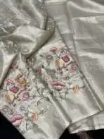 Ambika (Embroidered Banarasi silk) -  Silver