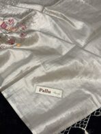 Ambika (Embroidered Banarasi silk) -  Silver - Image 6