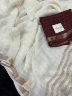 Elara ( Viscose georgette) - Pearl white - Image 4