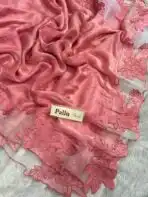 Aarohi ( Pure glass organza) -  Salmon - Image 4