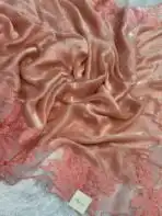 Aarohi ( Pure glass organza) -   Peach - Image 4