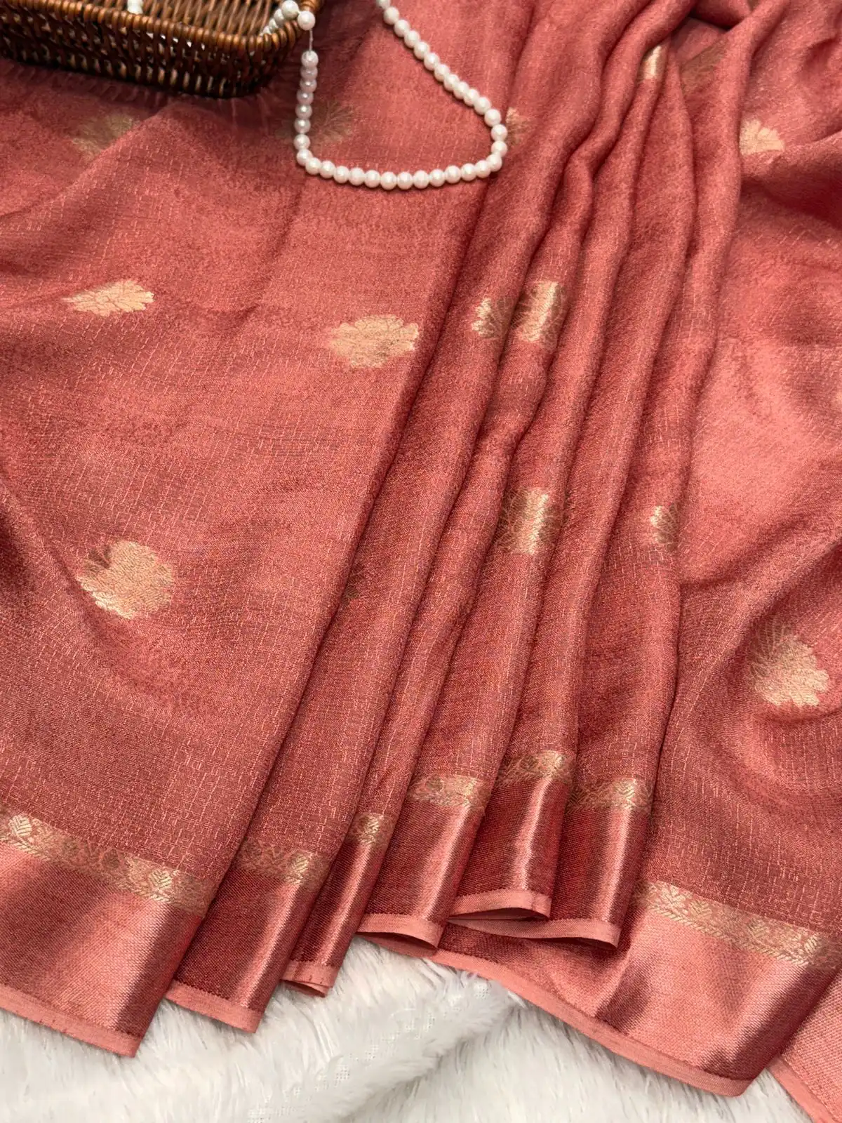 821ac7f5-3108-4a22-9e17-987f16d8dda9 Aandal (Viscose Jute silk) - Burnt Peach - Image 1
