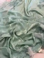 Aarohi ( Pure glass organza) - Turquoise - Image 3