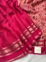 Bhumi (Semi Mysore crepe) - Hot pink - Image 4