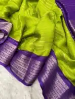 Bhumi (Semi Mysore crepe) - Parrot green