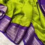 Bhumi (Semi Mysore crepe) - Parrot green
